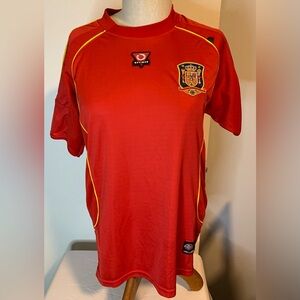 OPTIMUS.Red Spain Soccer Jersey. Size 14